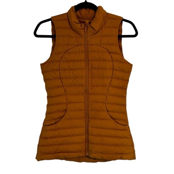 Lululemon Pack It Down Vest- Vintage Gold Lightweight Packable Down Vest- Size 2 - Picture 12 of 16